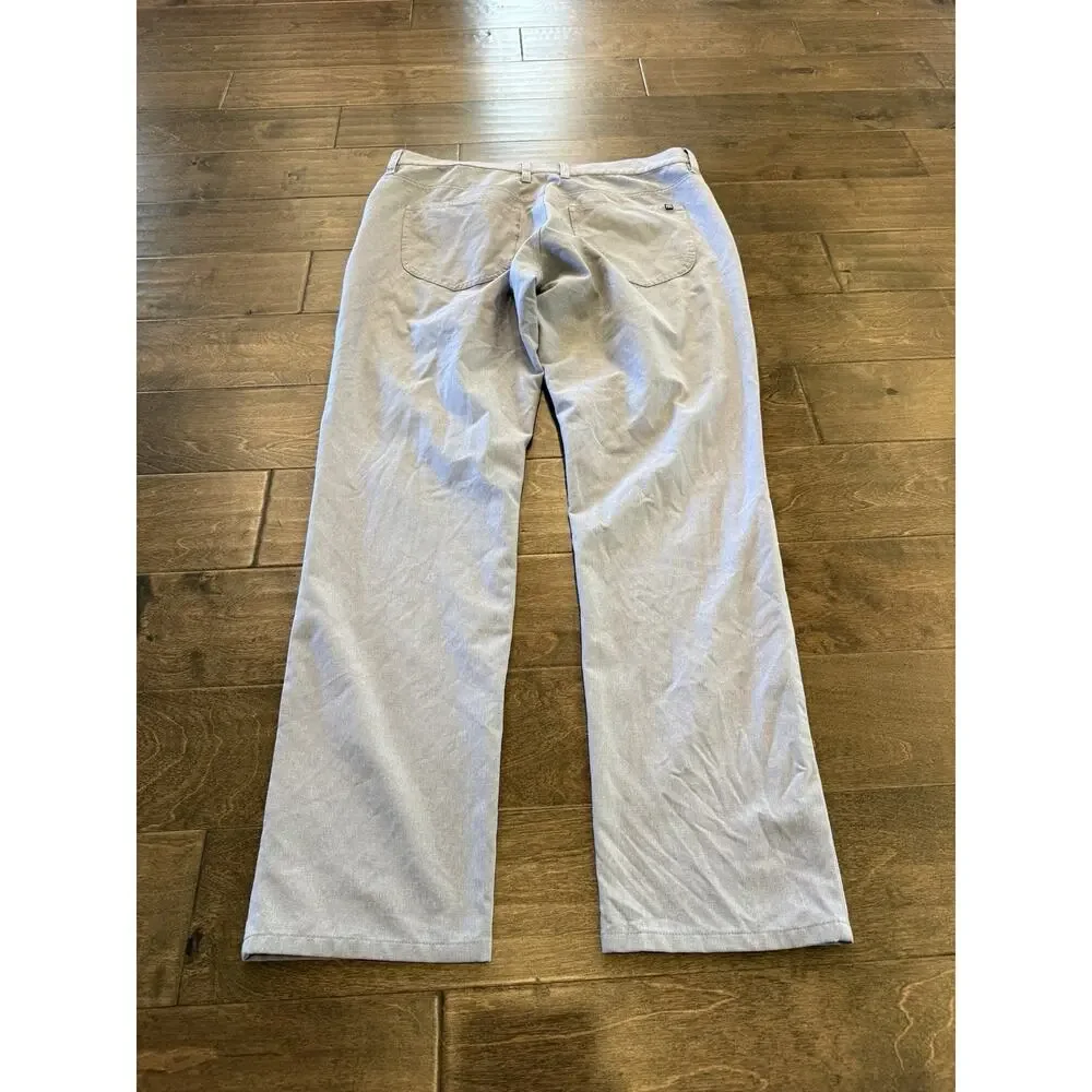 Travis Mathew Mens Gray Performance Golf Stretch Straight Leg Pants Size 35